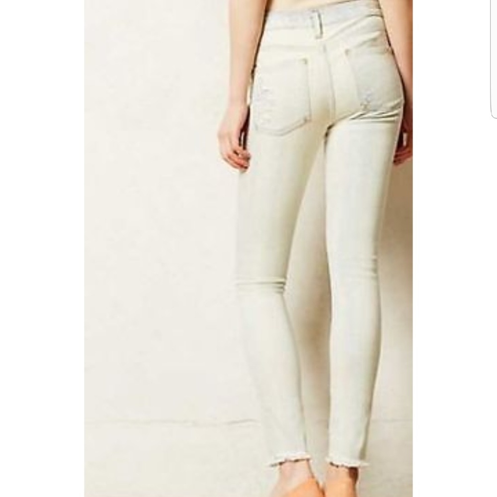 Anthropologie Pilcro Stet Ankle Raw Hen Jeans Light Wash Denim 31